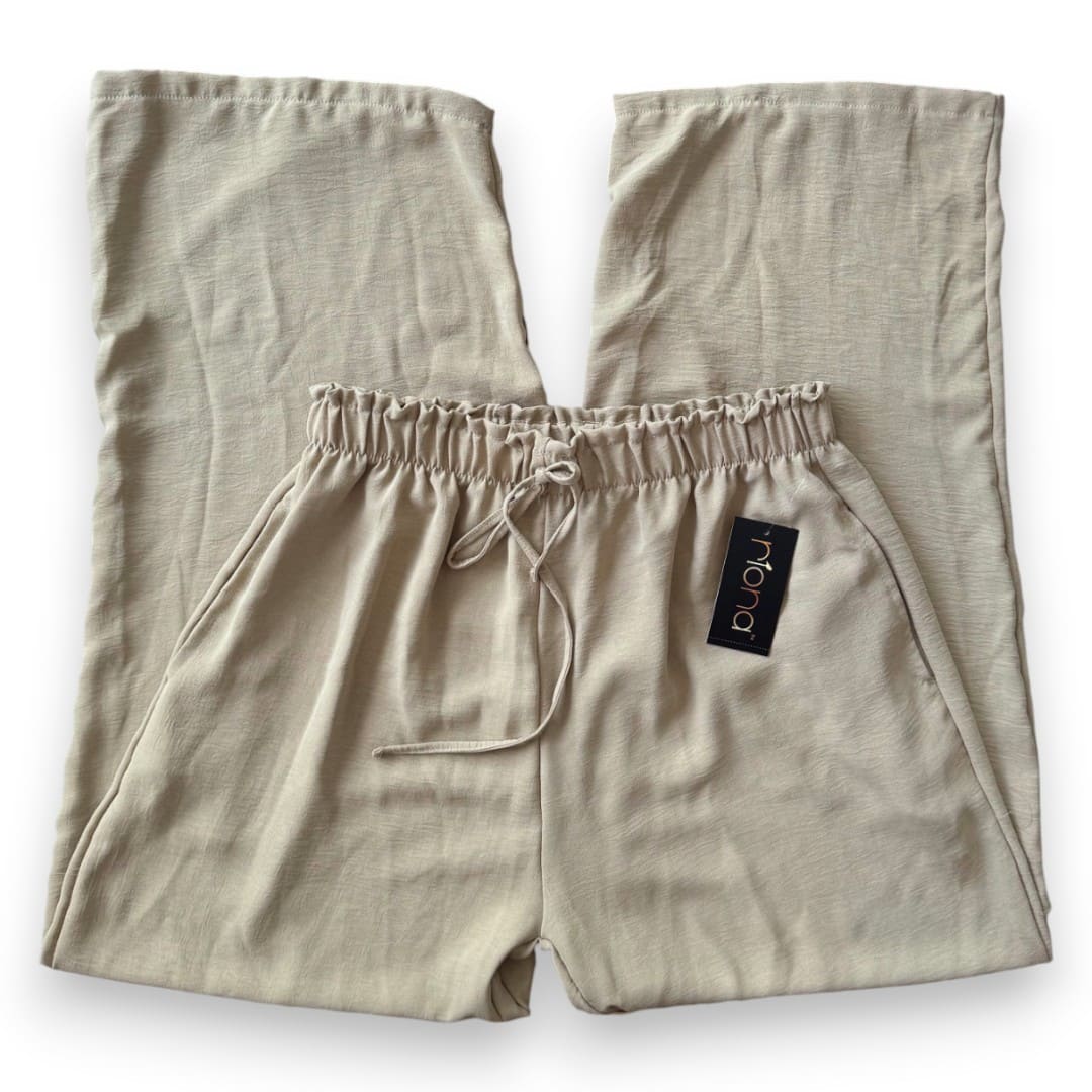 PANTALONS NEUFS LÉGERS BEIGE NIONA MEDIUM