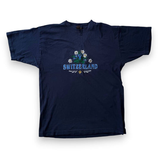 T-SHIRTS BLEU MARIN STYLE VINTAGE SWITZERLAND MEDIUM