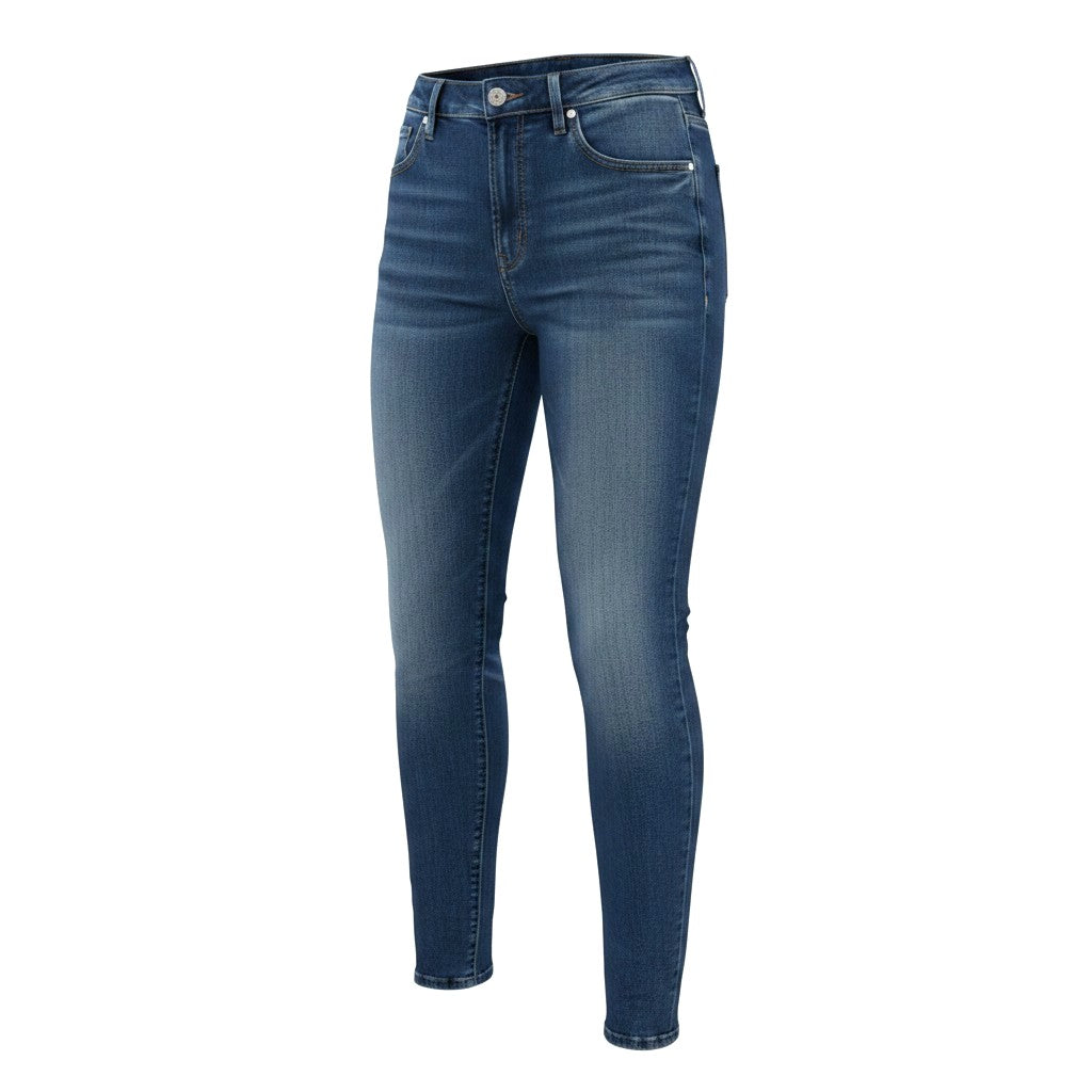 JEANS TAILLE HAUTE DENIM FONCÉ  X-SMALL