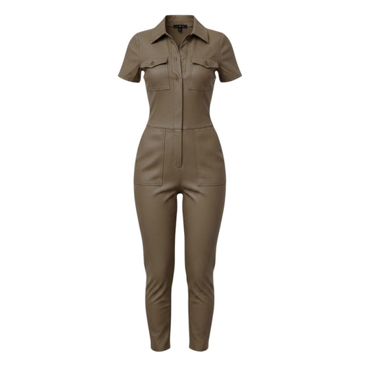 JUMPSUITS FAUX CUIR MARRON SMALL