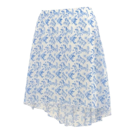 JUPE BLEU AVEC FLEURS LARGE