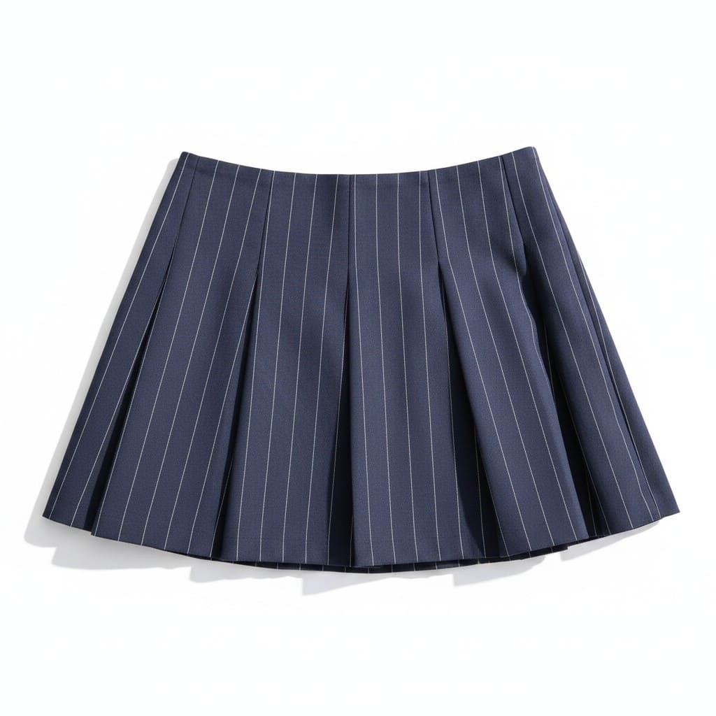 JUPE BLEU LIGNÉ BLANC ASOS SMALL