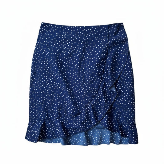 JUPE BLEU MARIN AVEC POINTS BLANCS X-SMALL