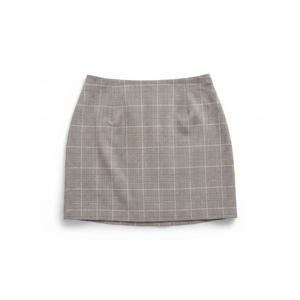 JUPE CARRAUTÉ GRISE TAILLE HAUTE H&M SMALL