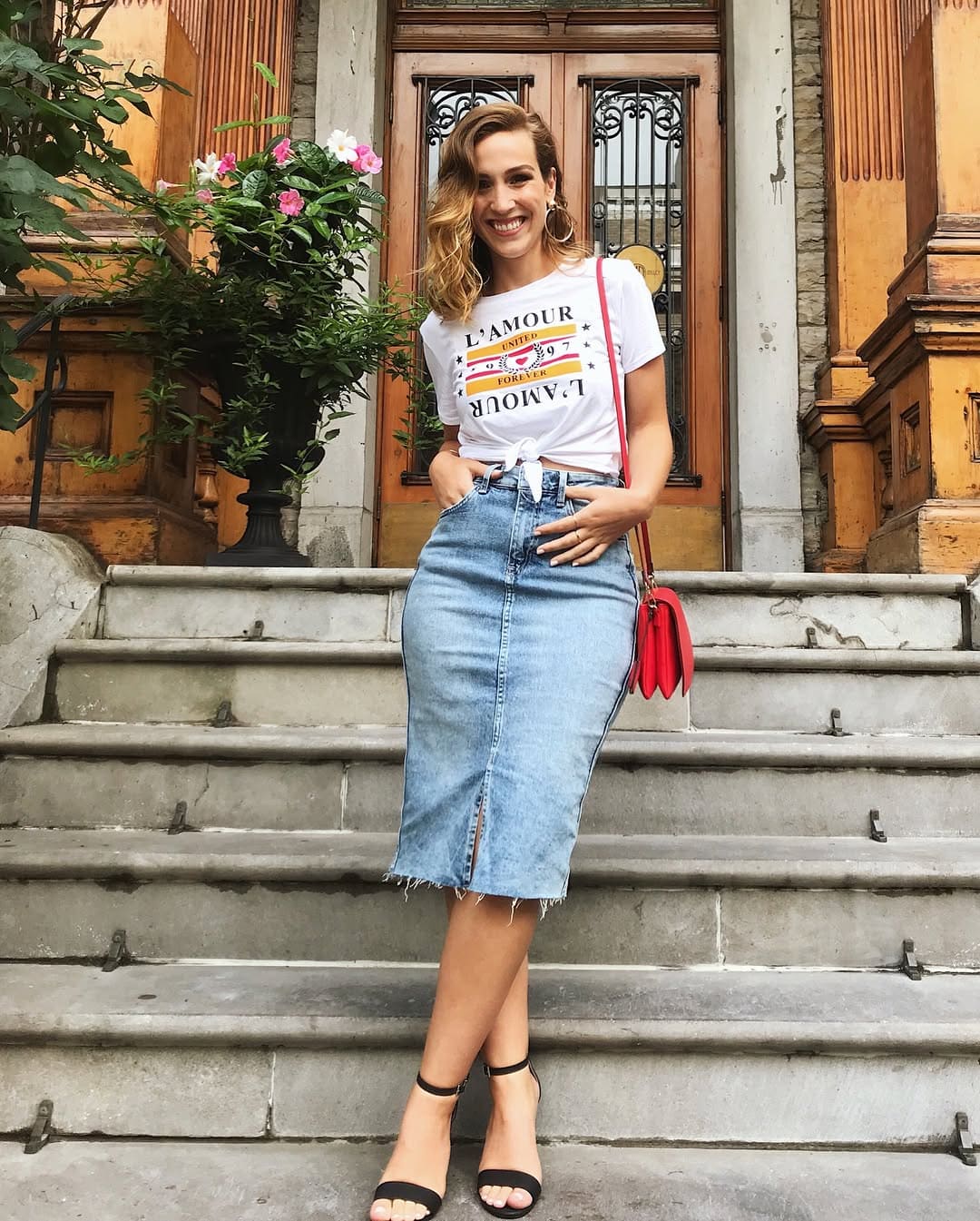JUPE TAILLE HAUTE EN JEANS H&M SMALL