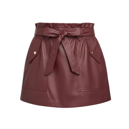 JUPE NEUVE TAILLE HAUTE FAUX CUIR BOURGOGNE ZARA SMALL