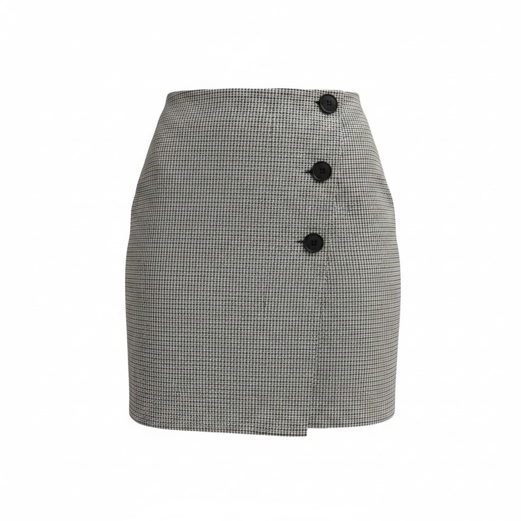 JUPE TAILLE HAUTE CARRAUTÉ DYNAMITE GRISE SMALL