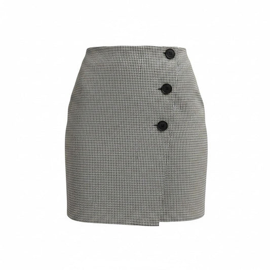 JUPE TAILLE HAUTE CARRAUTÉ DYNAMITE GRISE SMALL
