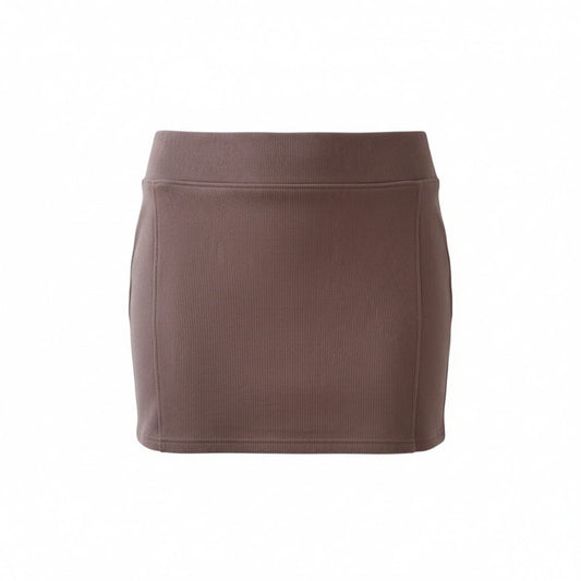 JUPE TAILLE HAUTE EN COTTON MARRON LULULEMON X-LARGE