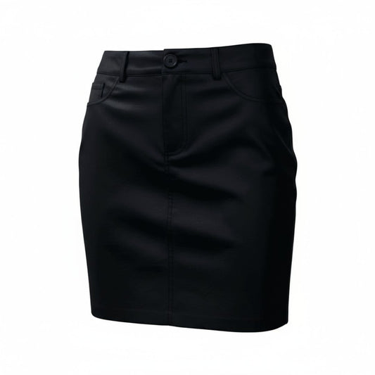 JUPE TAILLE HAUTE FAUX CUIR NOIR MEDIUM