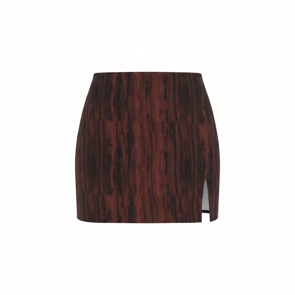 JUPE TAILLE HAUTE MARRON X-SMALL