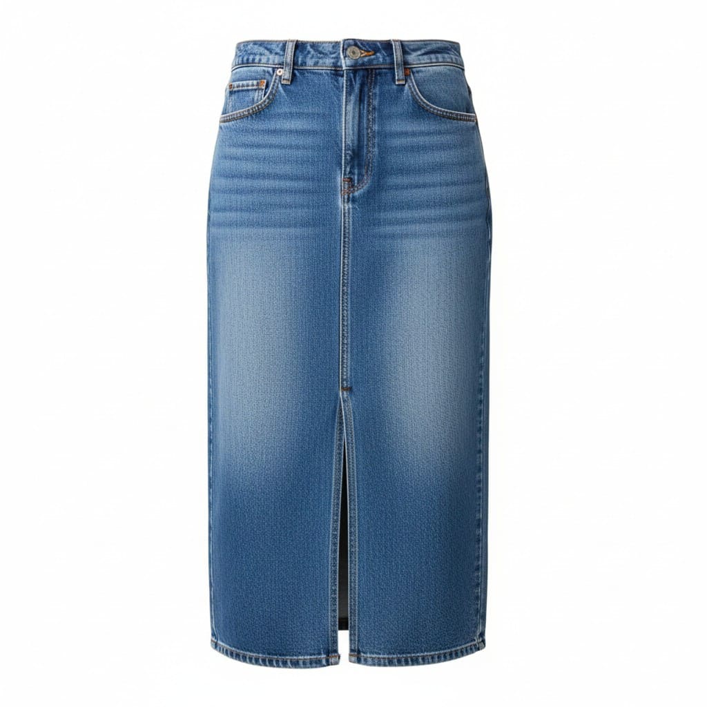 JUPE TAILLE HAUTE MI-LONGUE EN JEANS RW&CO SMALL
