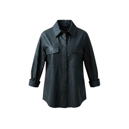 VESTE CHEMISE FAUX CUIR VERT KAKI DYNAMITE MEDIUM / LARGE