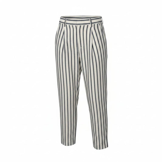 PANTALONS LIGNÉ TAILLE HAUTE GRIS ET CREME MEDIUM