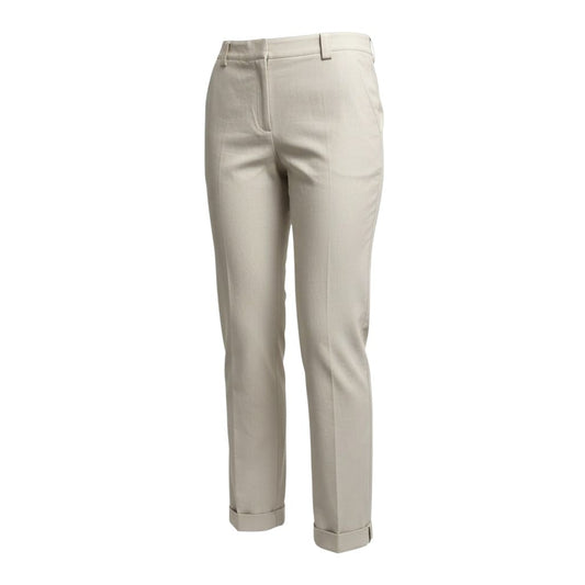 PANTALONS PROPRES TAILLE HAUTE BEIGE / CRÈME RACHEL ZOÉ X-LARGE