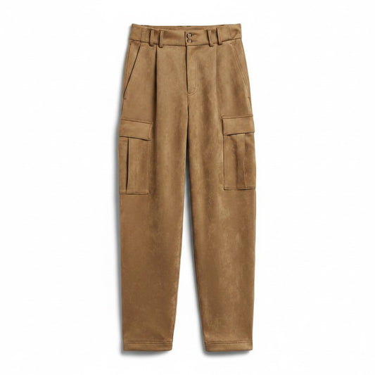 PANTALONS PROPRES TAILLE HAUTE EN SUÈDE MARRON BANANA REPUBLIC LARGE