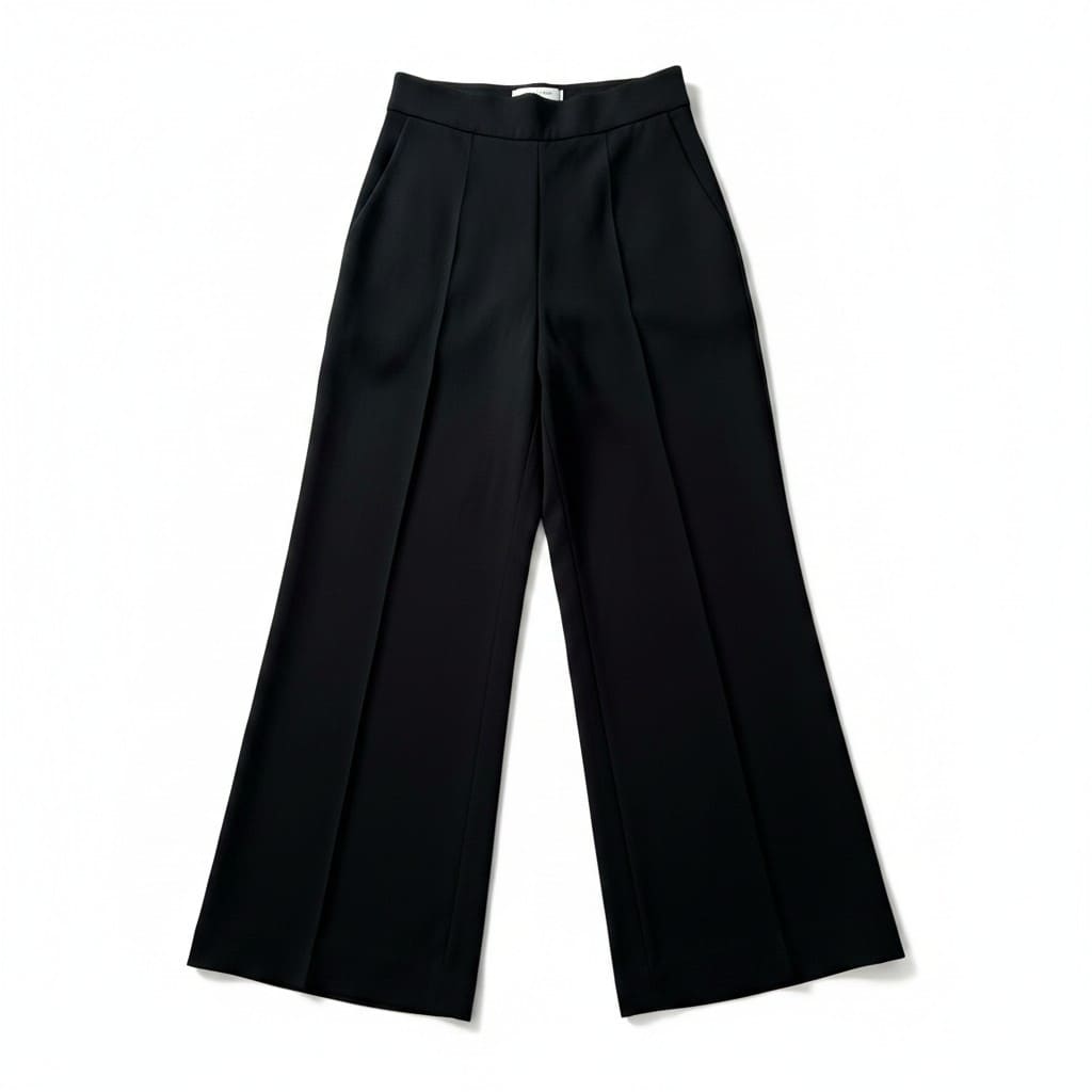 PANTALONS PROPRES TAILLE HAUTE NOIR PATTES ÉVASÉS X-SMALL