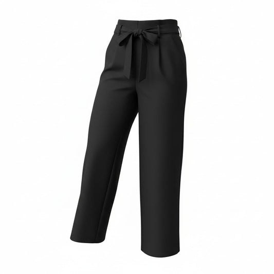 PANTALONS PROPRES TAILLE HAUTE PATTES ÉVASÉS NOIR SMALL