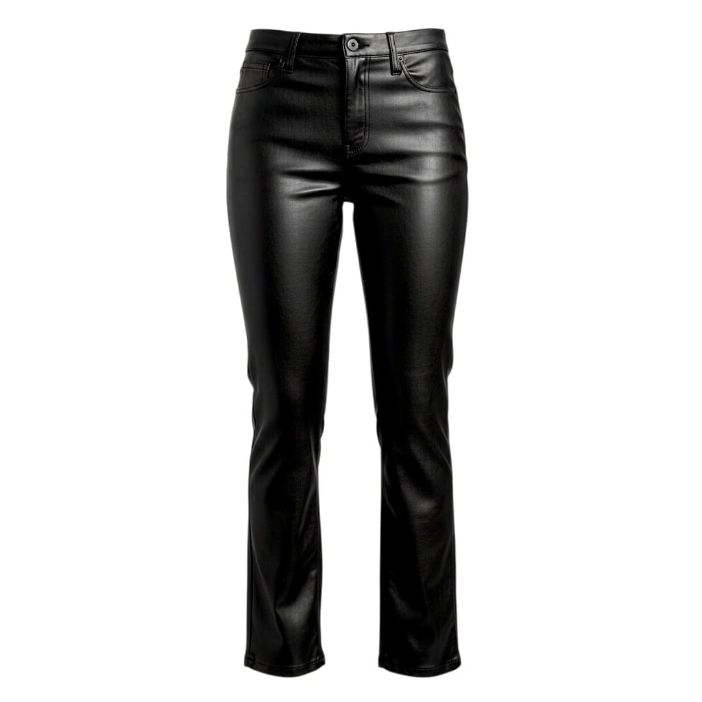 PANTALONS TAILLE HAUTE FAUX CUIR NOIR SMALL