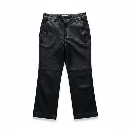 PANTALONS TAILLE HAUTE NOIR FAUX CUIR BABATON ARITZIA X-SMALL