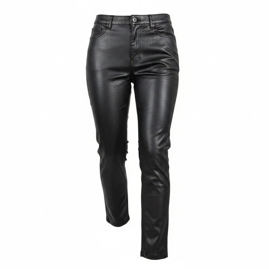PANTALONS TAILLE HAUTE NOIR FAUX CUIR DYNAMITE SMALL