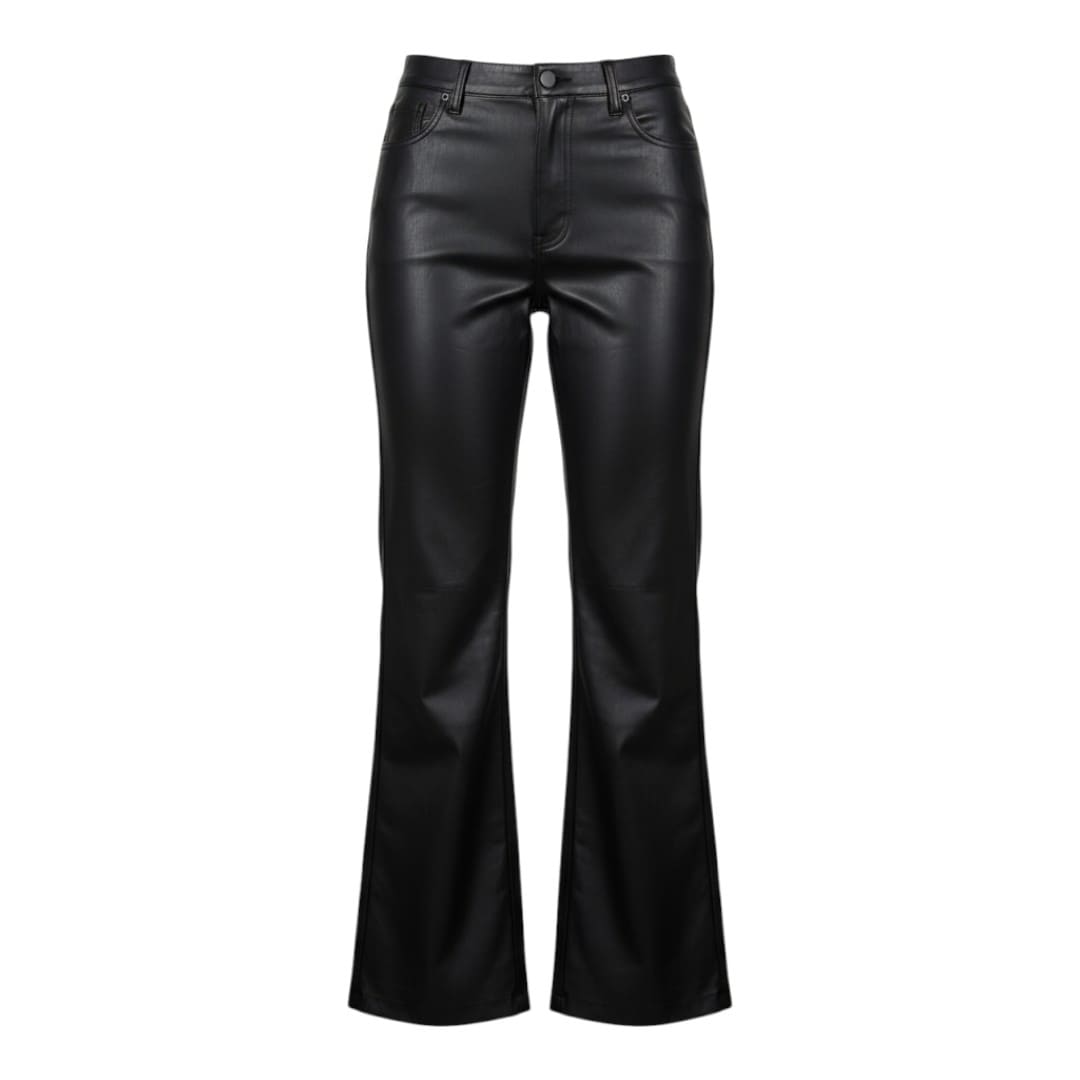PANTALONS TAILLE HAUTE PATTES ÉVASÉS NOIR FAUX CUIR REITMANS 1X-LARGE