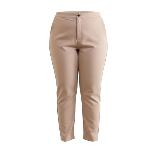 PANTALONS TAILLE HAUTE BEIGE WOMANCE X-LARGE
