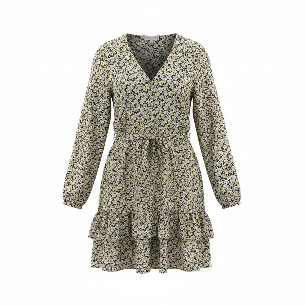 ROBE AVEC FLEURS BLANCHE LARGE