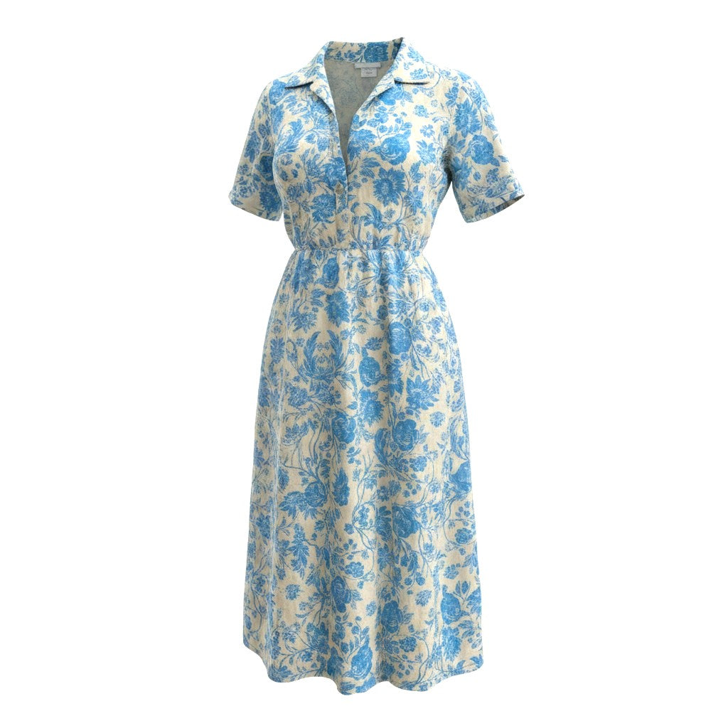 ROBE AVEC FLEURS BLEU SMALL