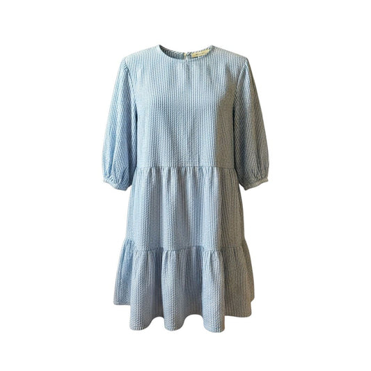 ROBE BLEU LIGNÉ BLANC H&M X-SMALL