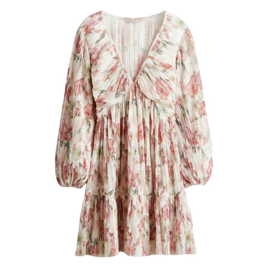 ROBE COL V H&M FLUFFY FLEURS SMALL