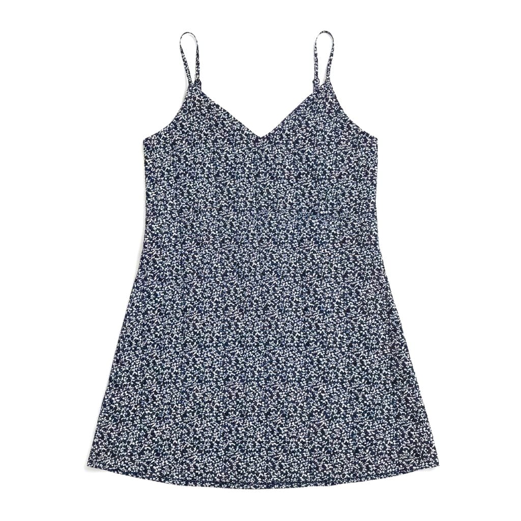 ROBE DE NUIT BLEU AVEC FLEURS BLANCHES LARGE