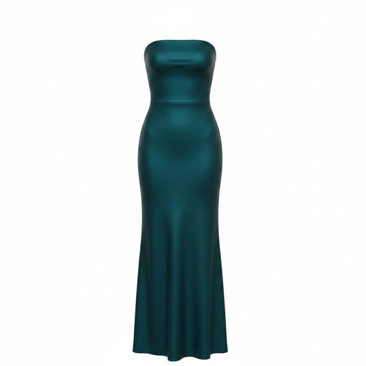 ROBE EN SATIN SANS MANCHES MAXI NEUVE HELLO MOLLY *DOS OUVERT* MEDIUM