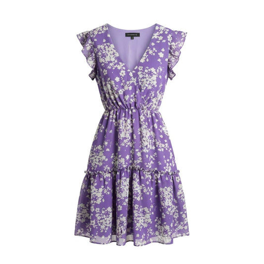 ROBE LILA AVEC FLEURS BLANCHES DYNAMITE X-SMALL