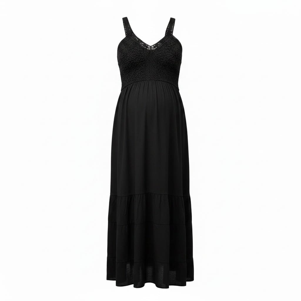 ROBE LONGUE NOIR ROSE MATERNITÉ SMALL