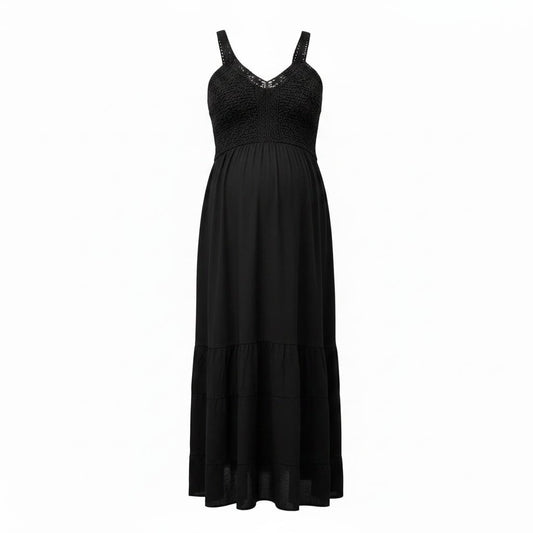 ROBE LONGUE NOIR ROSE MATERNITÉ SMALL