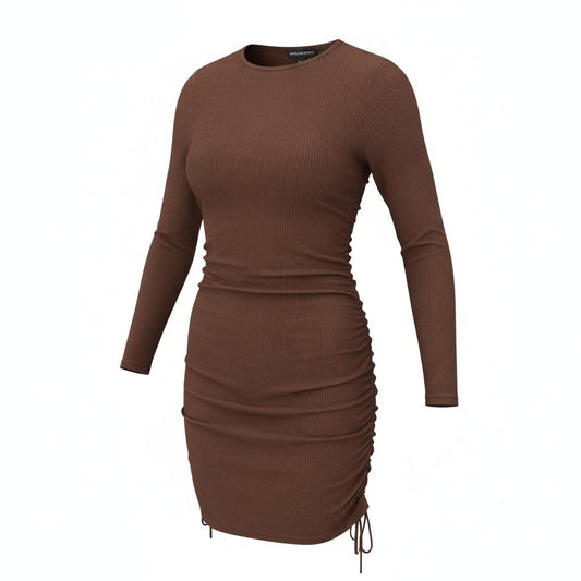 ROBE MANCHES LONGUES MARRON MEDIUM