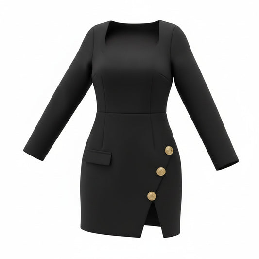 ROBE NOIR AVEC DORÉS MEDIUM