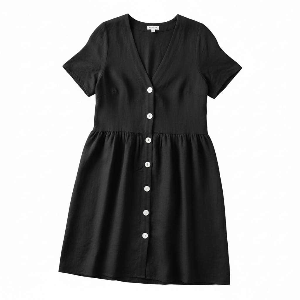 ROBE NOIRE NEUVE AVEC BOUTONS REITMANS X-SMALL