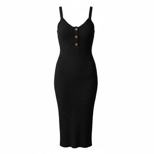 ROBE NOIRE AVEC LIGNE ET BOUTONS SMALL