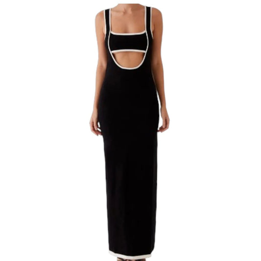 ROBE LONGUE DE QUALITÉ NOIR ET BLANCHE PEPPERMAYO MEDIUM / LARGE