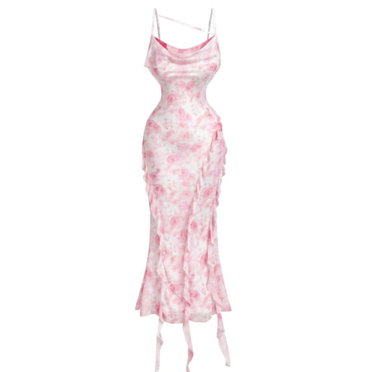 ROBE ROSE ET BLANCHE MOULANTE MEDIUM