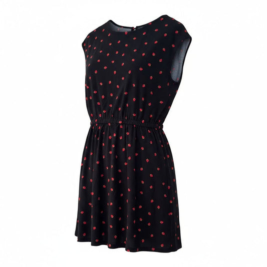 ROBE SANS MANCHES NOIR AVEC FRAISE SIMONS MEDIUM