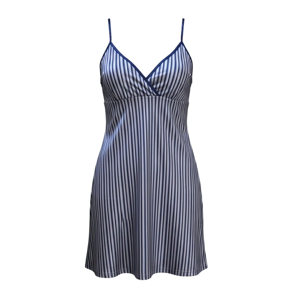 ROBE SATIN LIGNÉ BLEU X-LARGE