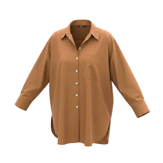 ROBE STYLE BLOUSE MARRON ZARA X-LARGE