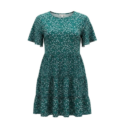 ROBE TURQUOISE AVEC FLEURS WOMANCE LARGE