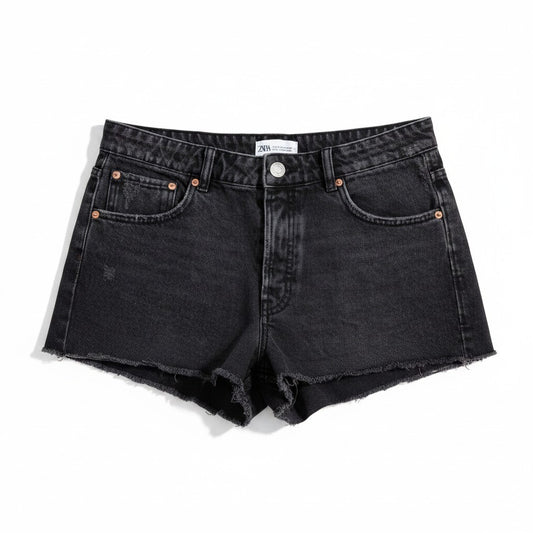 SHORTS EN JEANS TAILLE HAUTE NOIR ZARA SMALL