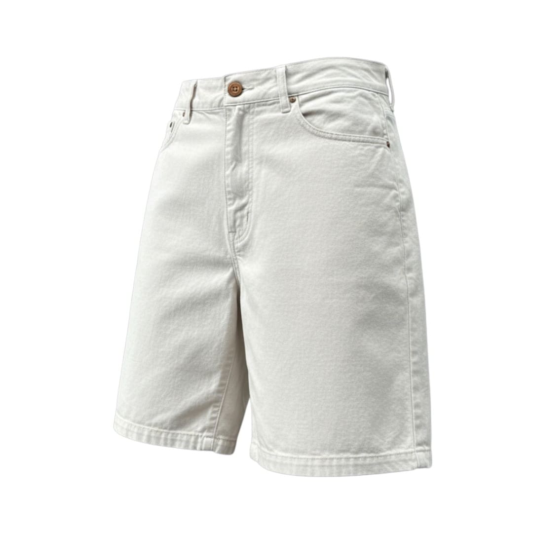 SHORTS TAILLE HAUTE CRÈME LIN MEDIUM