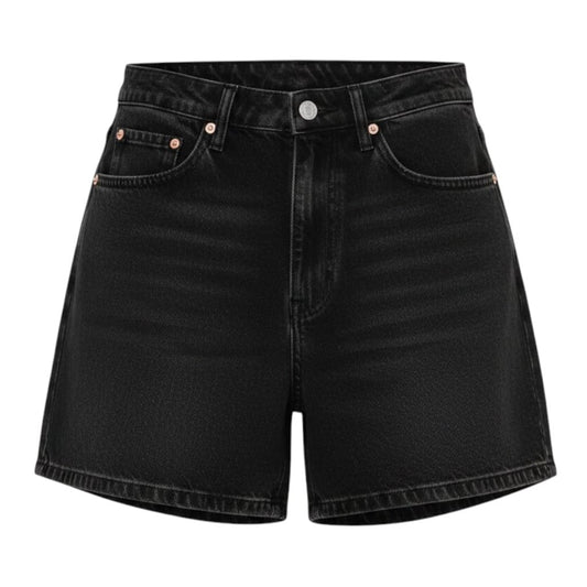 SHORTS TAILLE HAUTE EN JEANS NOIR ZARA MEDIUM