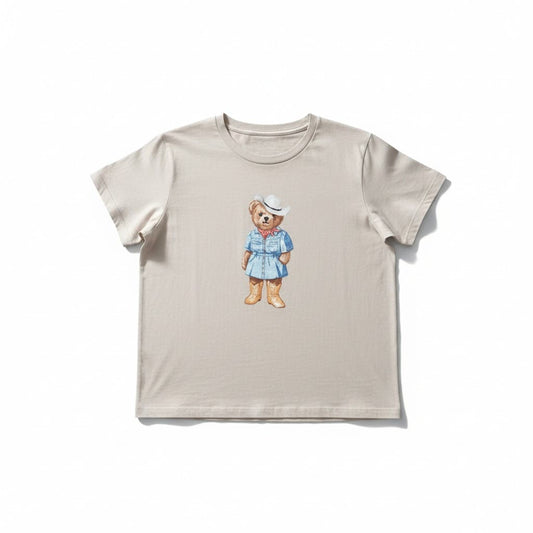T-SHIRT BEIGE AVEC OURSON HOUSE OF COTTON MEDIUM